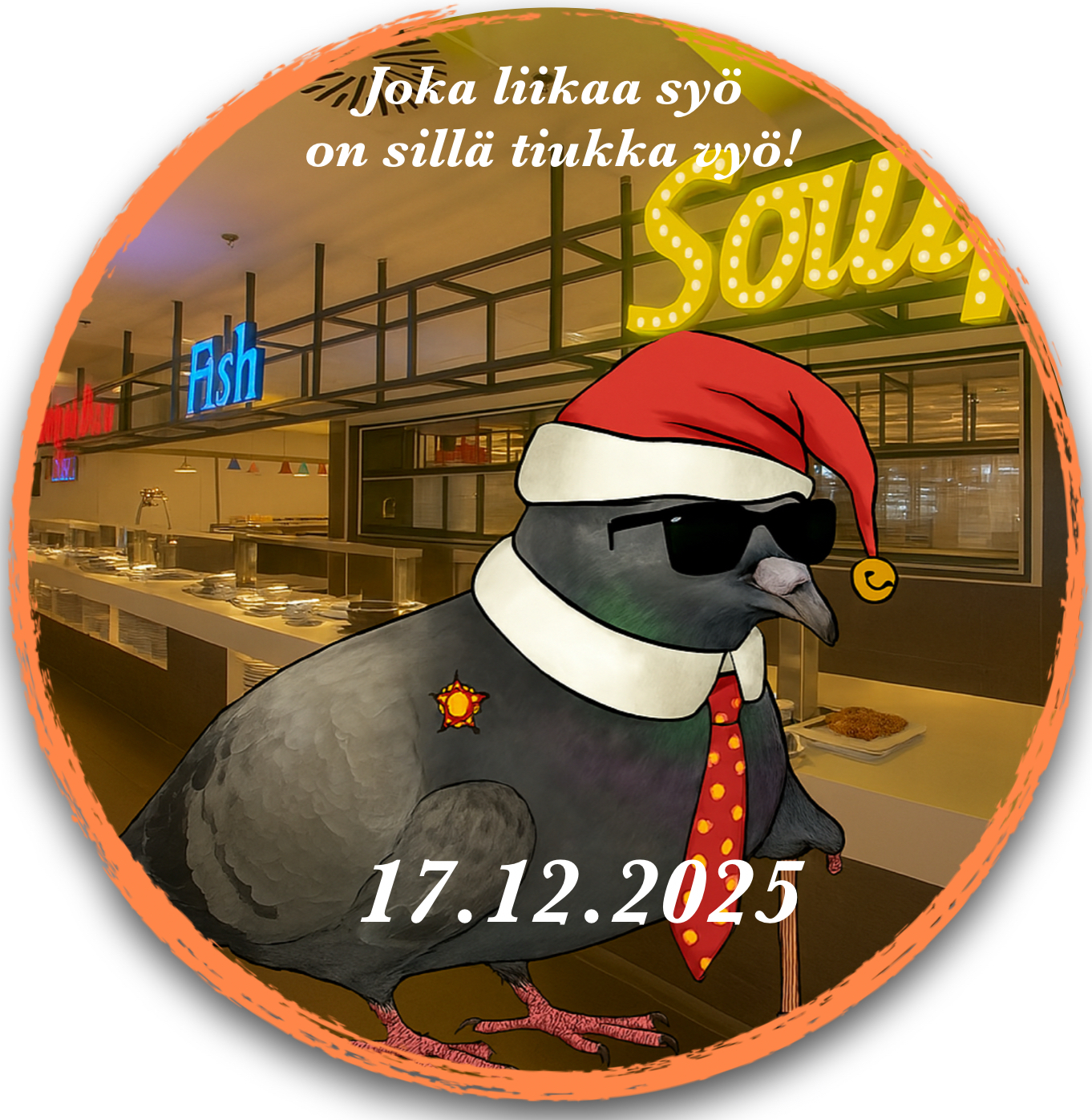 Tänään 17.12.2025 vietämme joulujuhlaa ja syömme yhdessä jouluaterian 